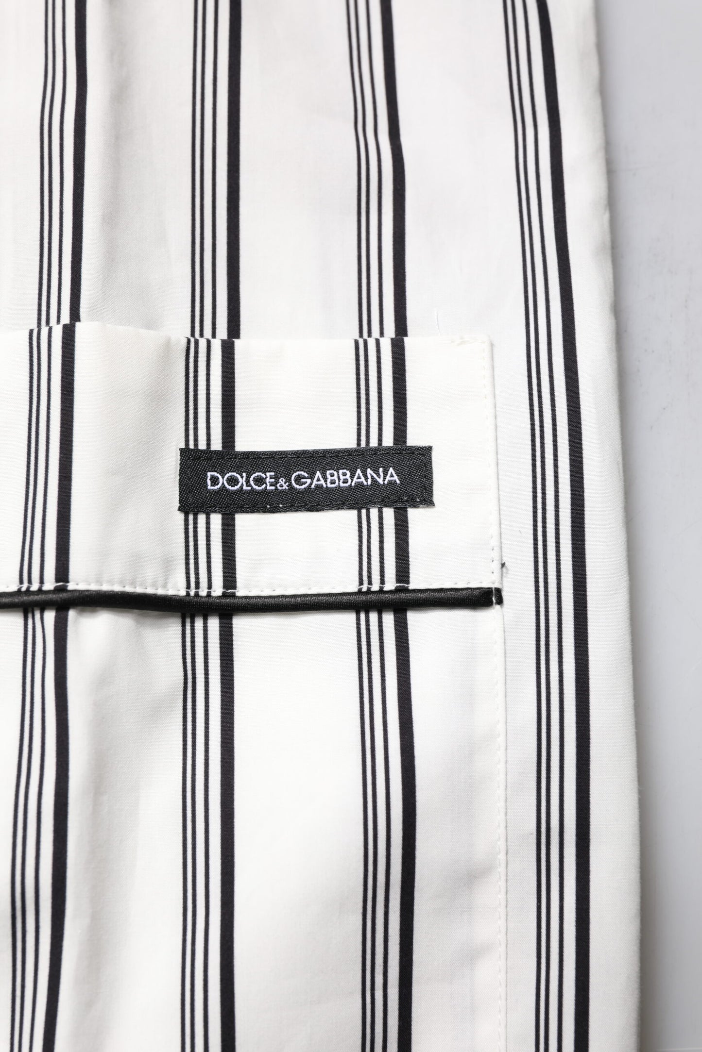 Dolce & Gabbana White Black Stripes Cotton Men Pajama Set Sleepwear Dolce & Gabbana