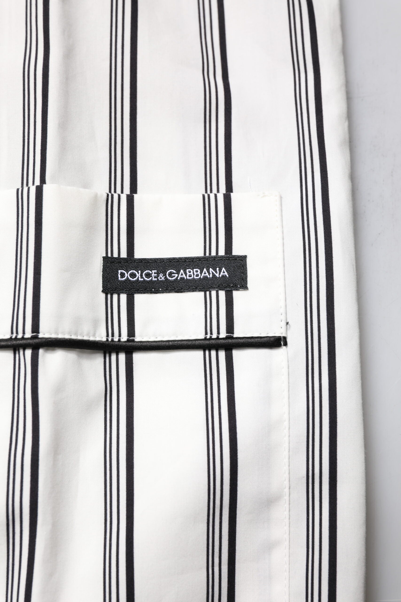 Dolce & Gabbana White Black Stripes Cotton Men Pajama Set Sleepwear Dolce & Gabbana