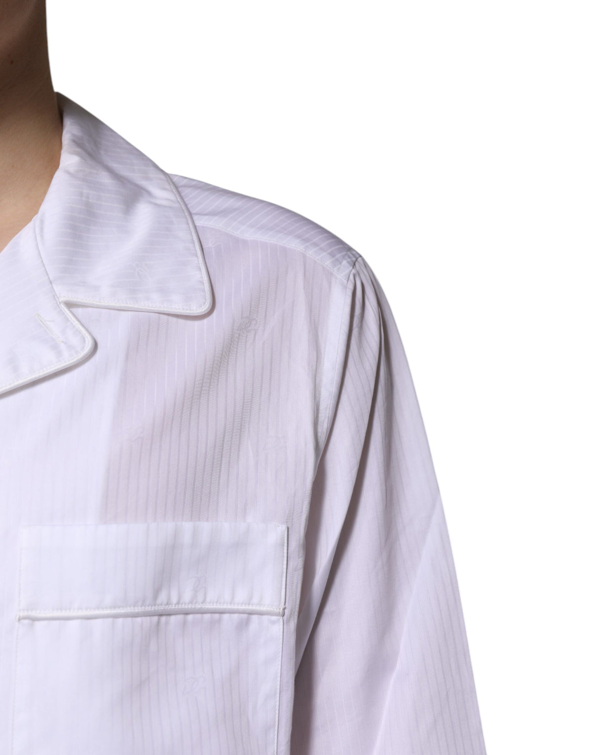 Dolce & Gabbana White Cotton Shirt Pants Pajama Set Sleepwear - Eljoys Fashion 