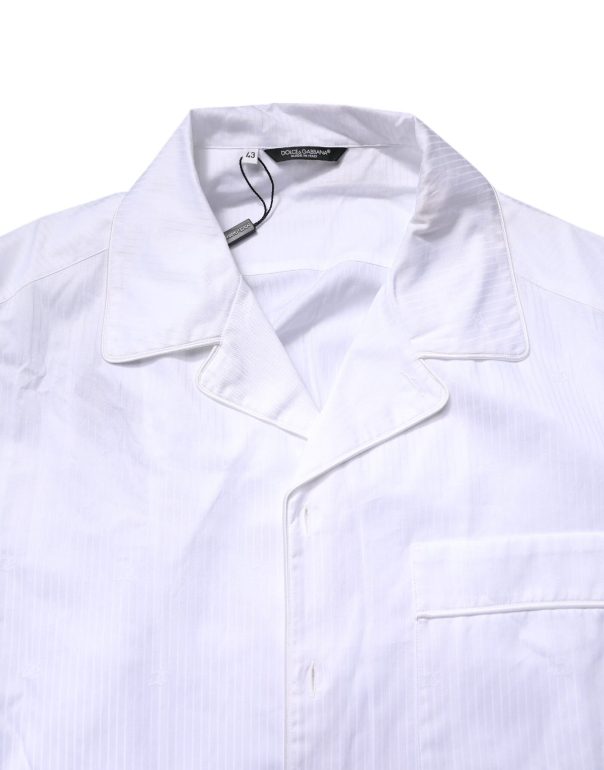 Dolce & Gabbana White Cotton Shirt Pants Pajama Set Sleepwear - Eljoys Fashion 