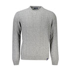 Gray wool men's sweater by North Sails, featuring a crew neck and textured knit pattern.