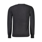 North Sails black cotton men's sweater displayed on a hanger, showcasing a classic crew neck design.