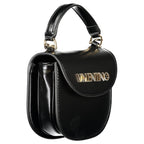 Mario Valentino Nero women's polyurethane bag with handle and shoulder strap, featuring sleek design and modern style.