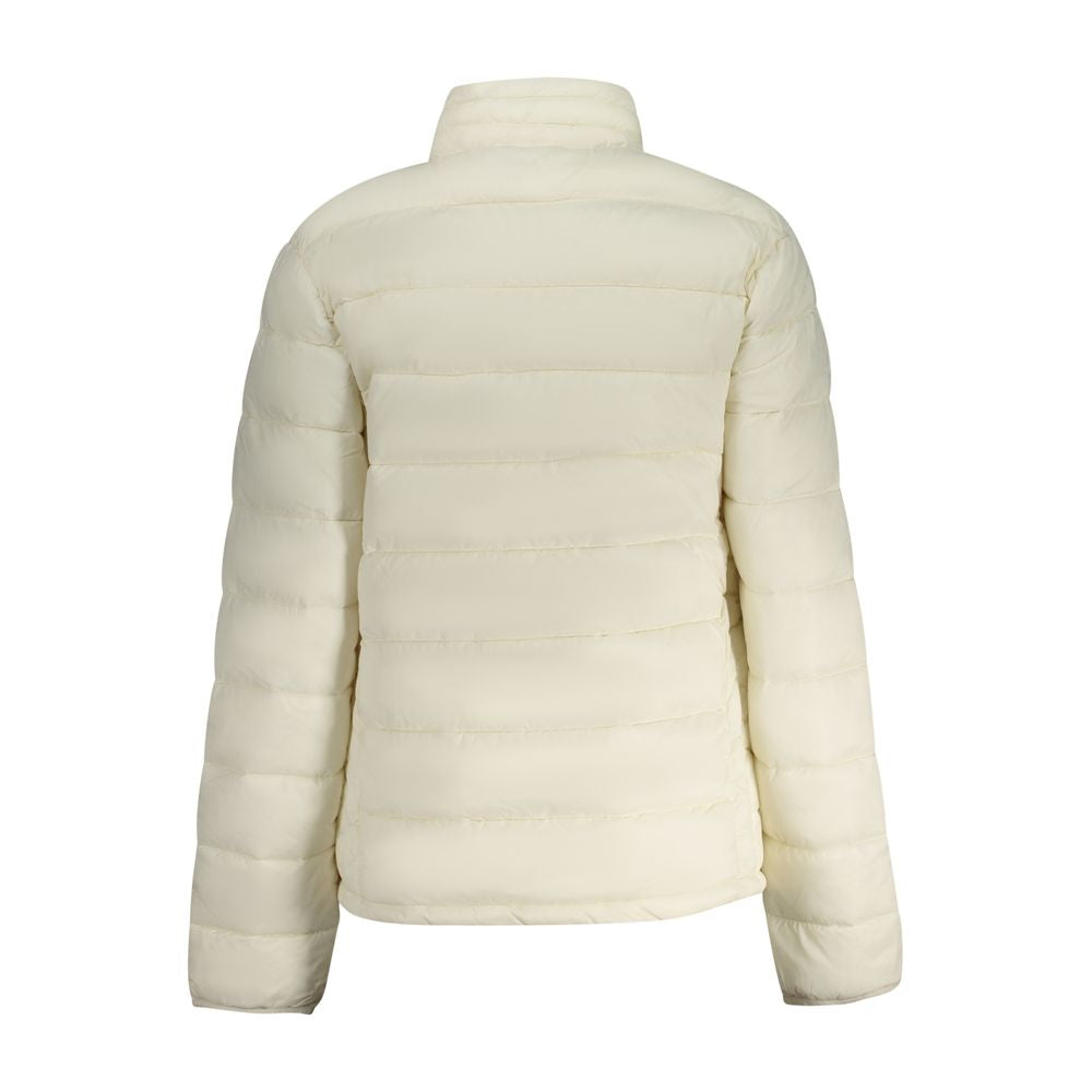 North Sails Bianco Poliammide women's jacket displayed outdoors with a zipper and hood, showcasing lightweight waterproof outerwear.