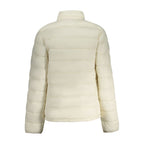 North Sails Bianco Poliammide women's jacket displayed outdoors with a zipper and hood, showcasing lightweight waterproof outerwear.