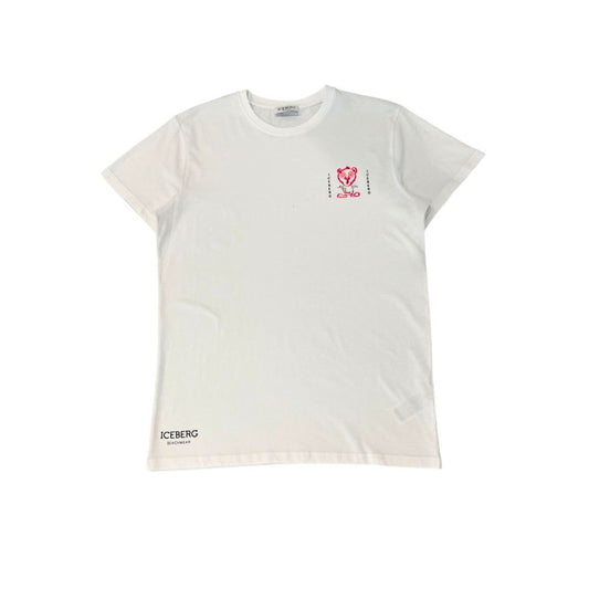 Iceberg White Cotton Men T-Shirt Iceberg