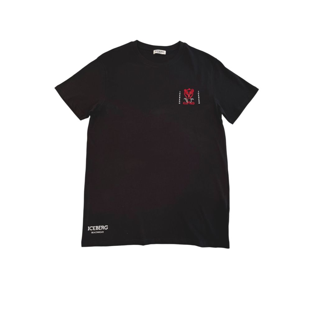Iceberg Black Cotton Men T-Shirt Iceberg