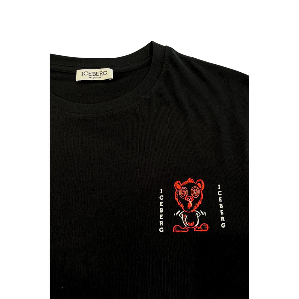 Iceberg Black Cotton Men T-Shirt Iceberg