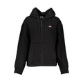 Black cotton women's sweatshirt by Tommy Hilfiger, featuring a classic fit and subtle logo detail.