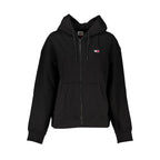 Black cotton women's sweatshirt by Tommy Hilfiger, featuring a classic fit and subtle logo detail.