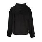 Black cotton women's sweatshirt by Tommy Hilfiger with classic logo embroidery on the front.