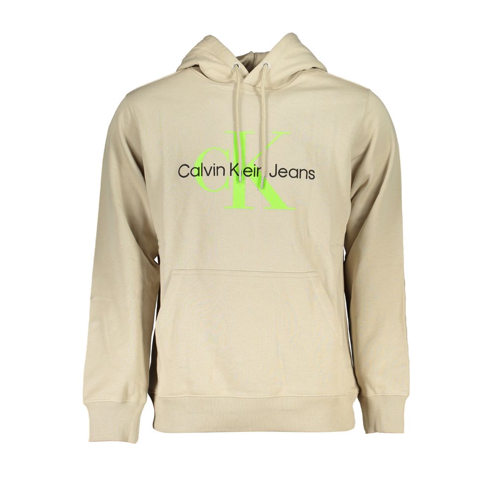 Calvin Klein Beige Hooded Cotton Sweatshirt Calvin Klein