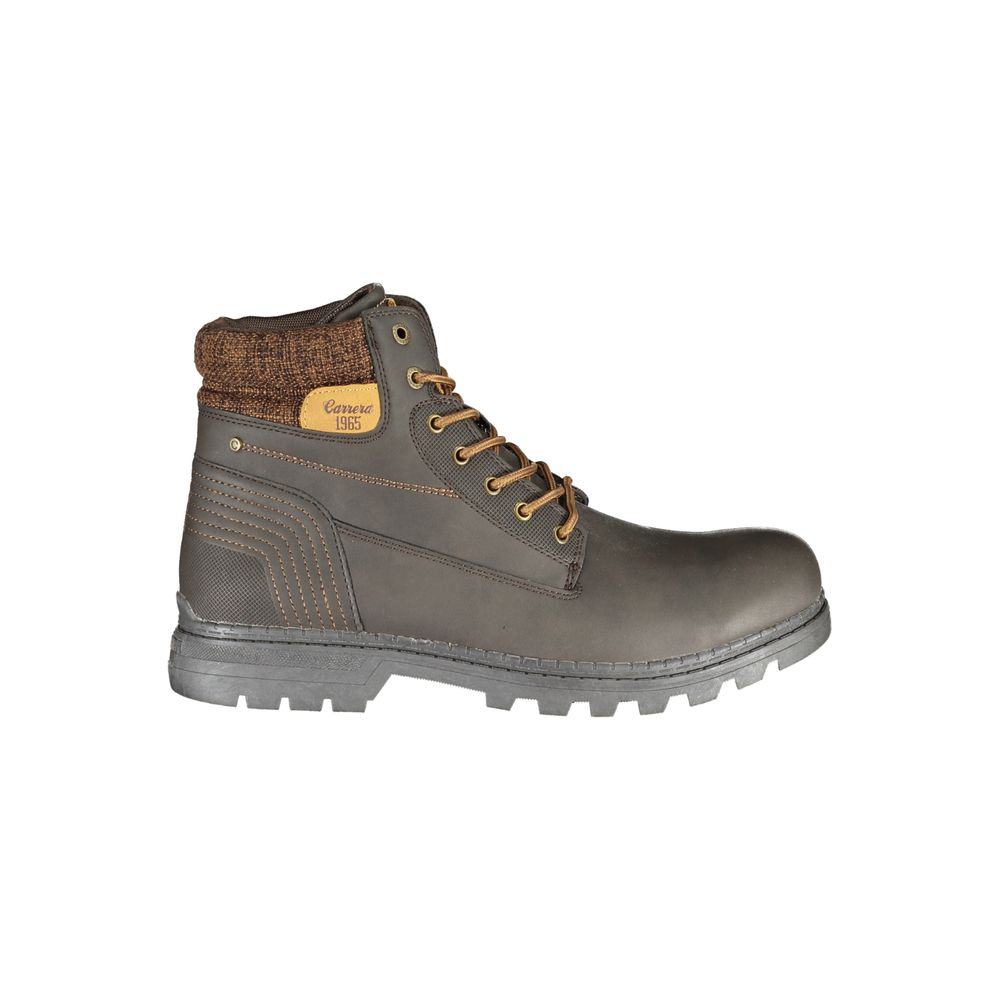 Carrera brown polyurethane men's boot with sturdy sole and ankle height, stylish and durable footwear for men.