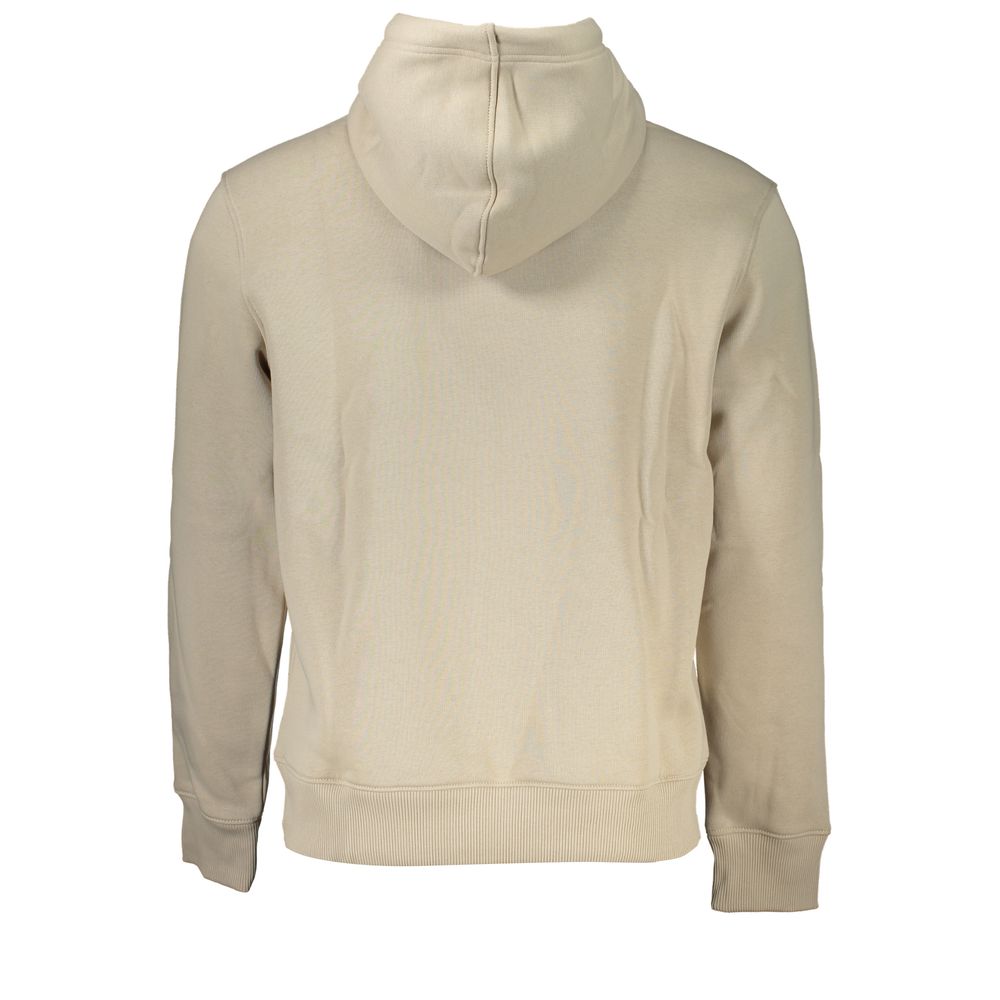 Calvin Klein Beige Fleece Hooded Sweatshirt with Logo Embroidery Calvin Klein