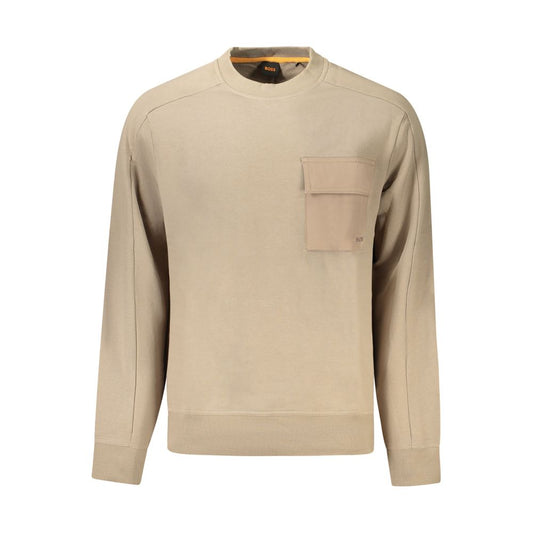 Hugo Boss Beige Cotton Men Sweater Hugo Boss