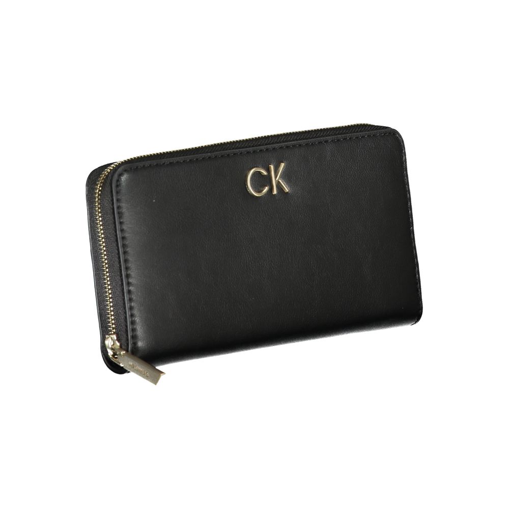 Calvin Klein elegant multi-compartment designer wallet with multiple card slots and sleek leather finish.