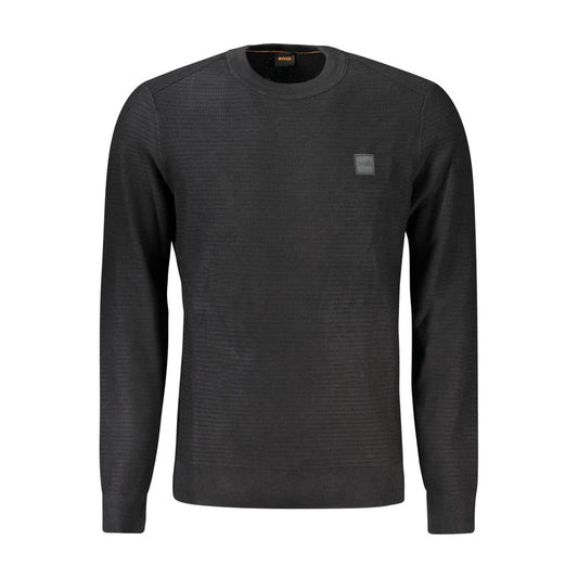Hugo Boss Black Cotton Men Sweater Hugo Boss
