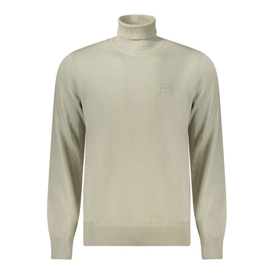 Hugo Boss Beige Cotton Men Sweater Hugo Boss