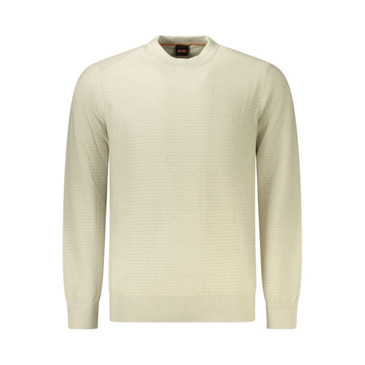 Hugo Boss Beige Cotton Men Sweater Hugo Boss