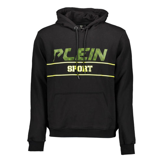 Plein Sport Black Cotton Men's Hooded Sweater Plein Sport