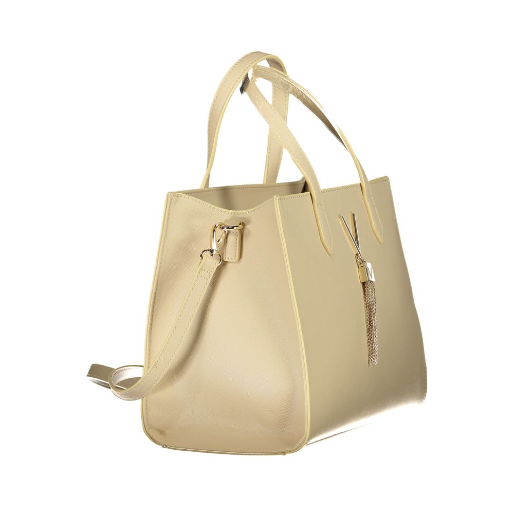 Beige polyurethane women's bag by Mario Valentino with stylish design and gold-tone hardware, suitable for everyday use.