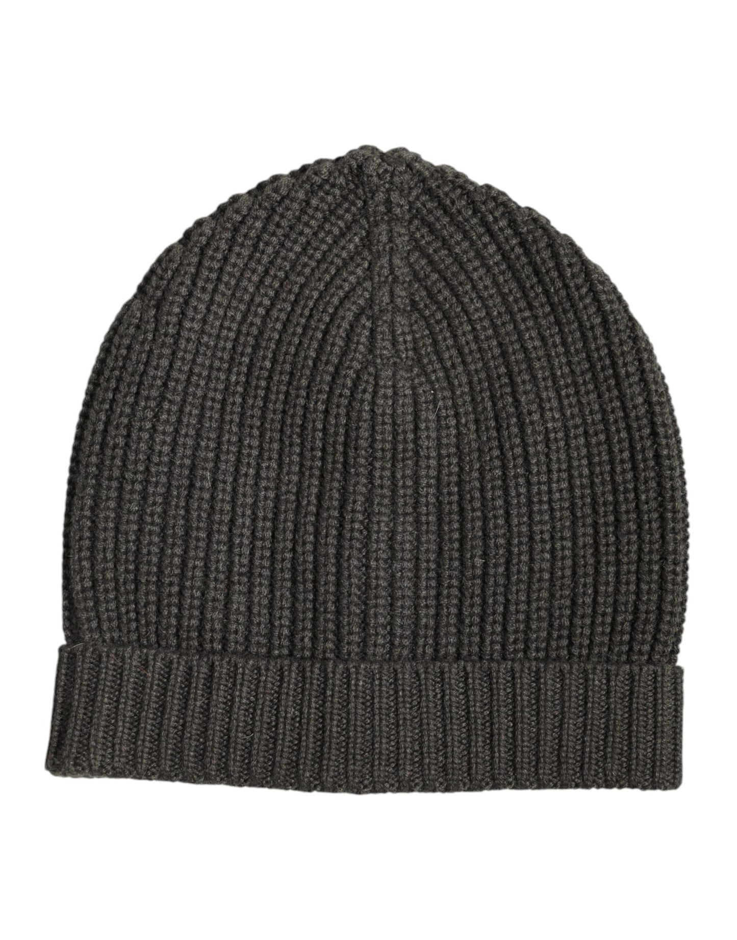 Dolce & Gabbana Dark Gray Cashmere Knit Winter Beanie Hat Dolce & Gabbana