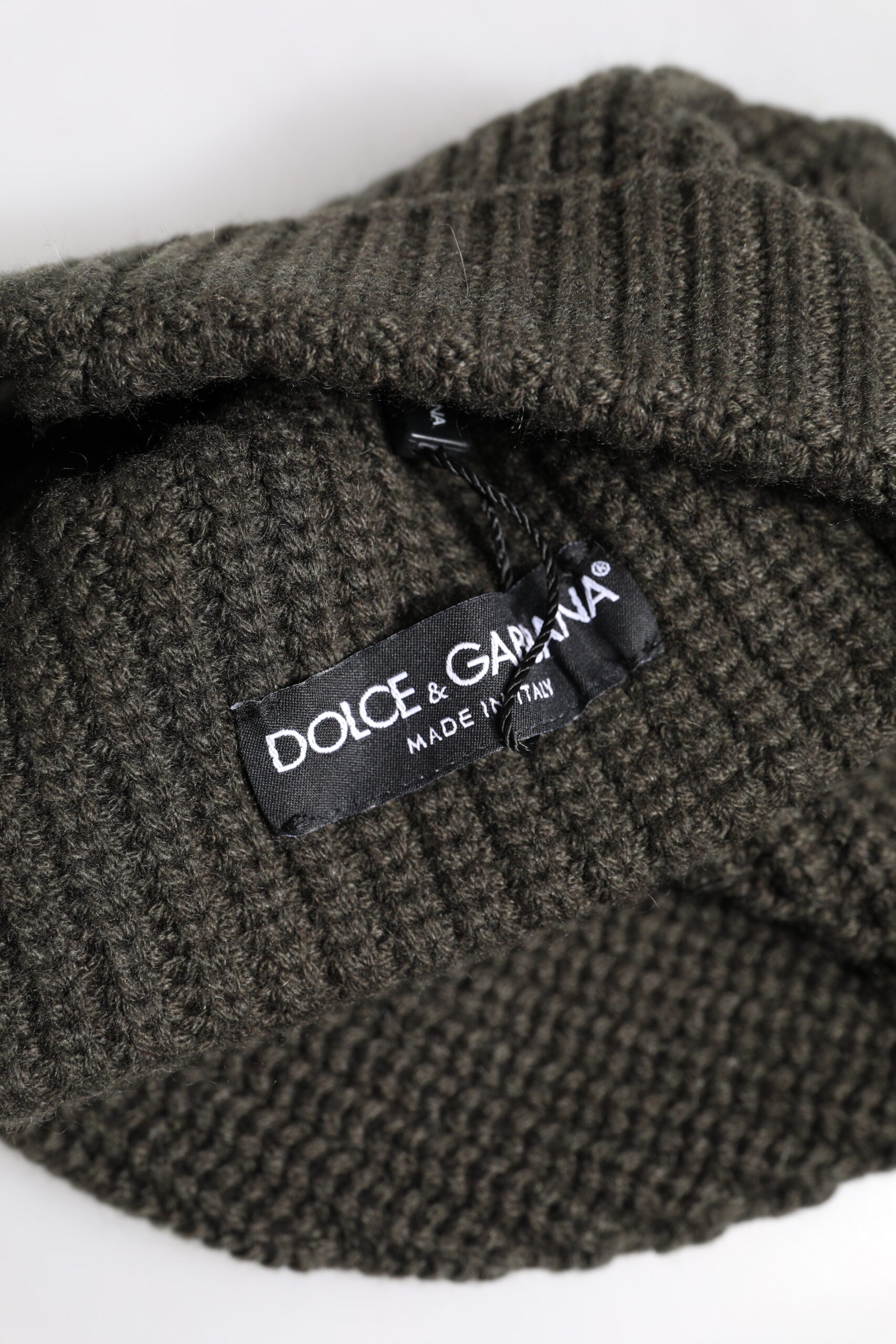 Dolce & Gabbana Dark Gray Cashmere Knit Winter Beanie Hat Dolce & Gabbana