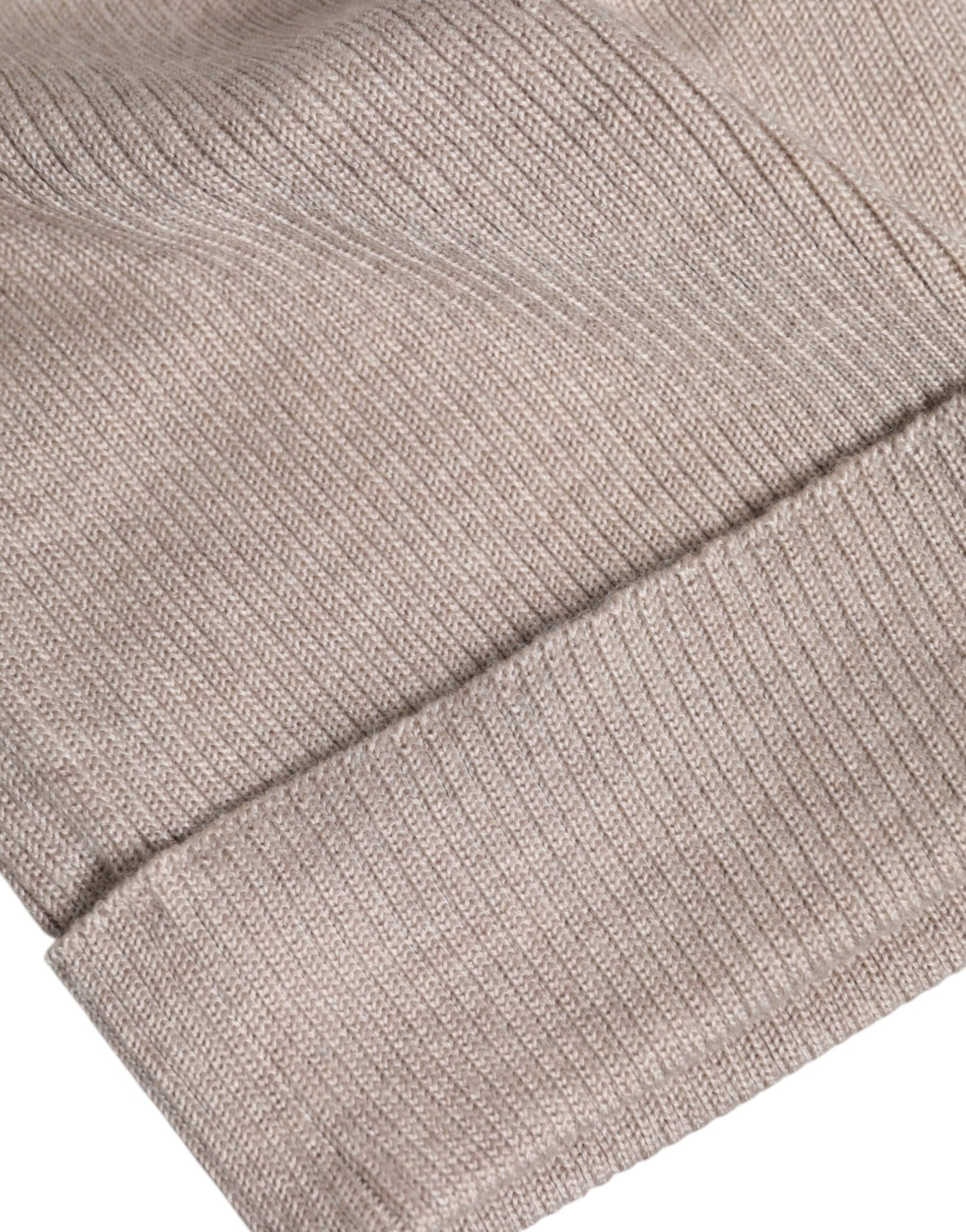 Dolce & Gabbana Beige Cashmere Knitted Winter Beanie Hat Dolce & Gabbana