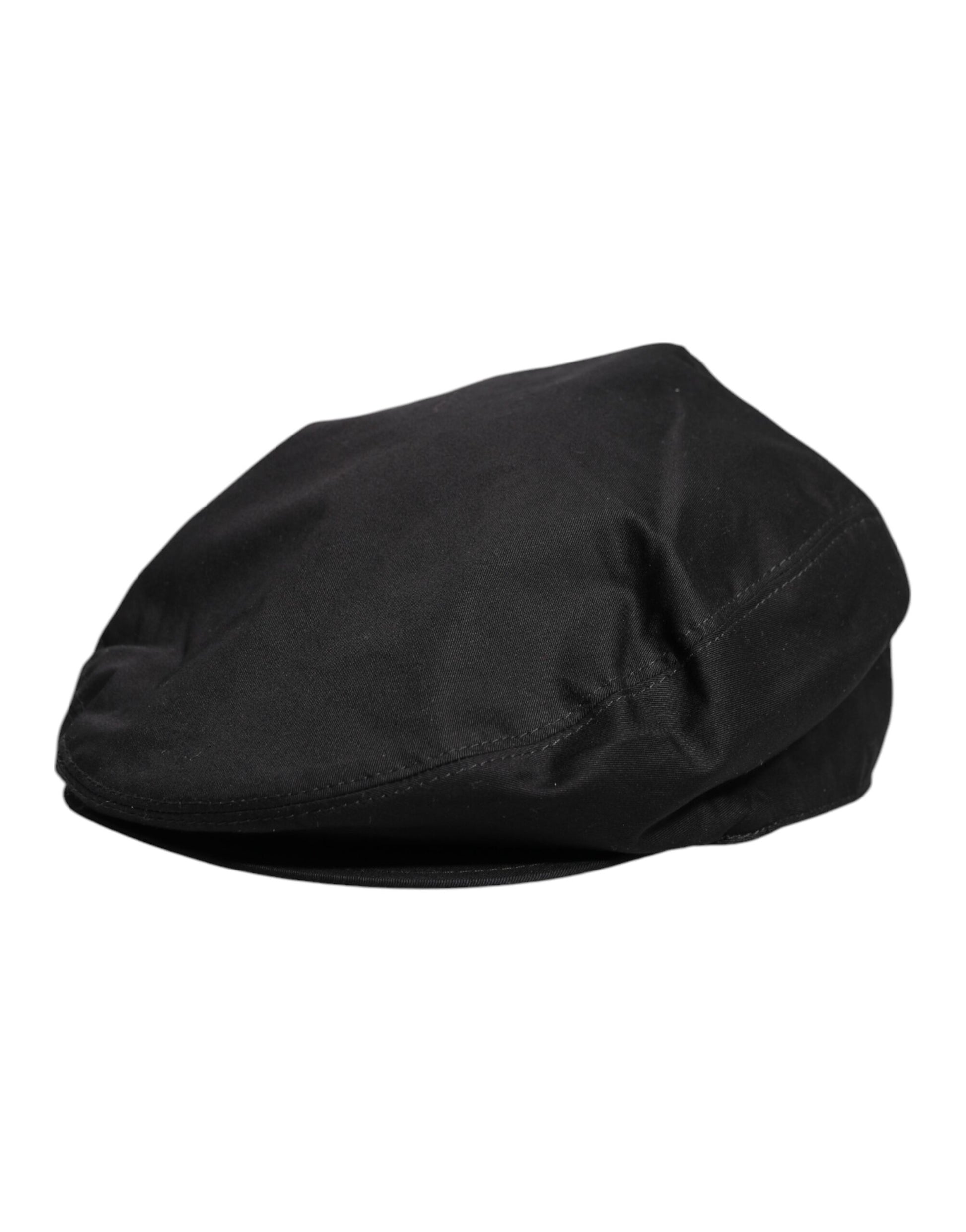 Dolce & Gabbana Black Cotton Newsboy Capello Cabbie Hat Dolce & Gabbana