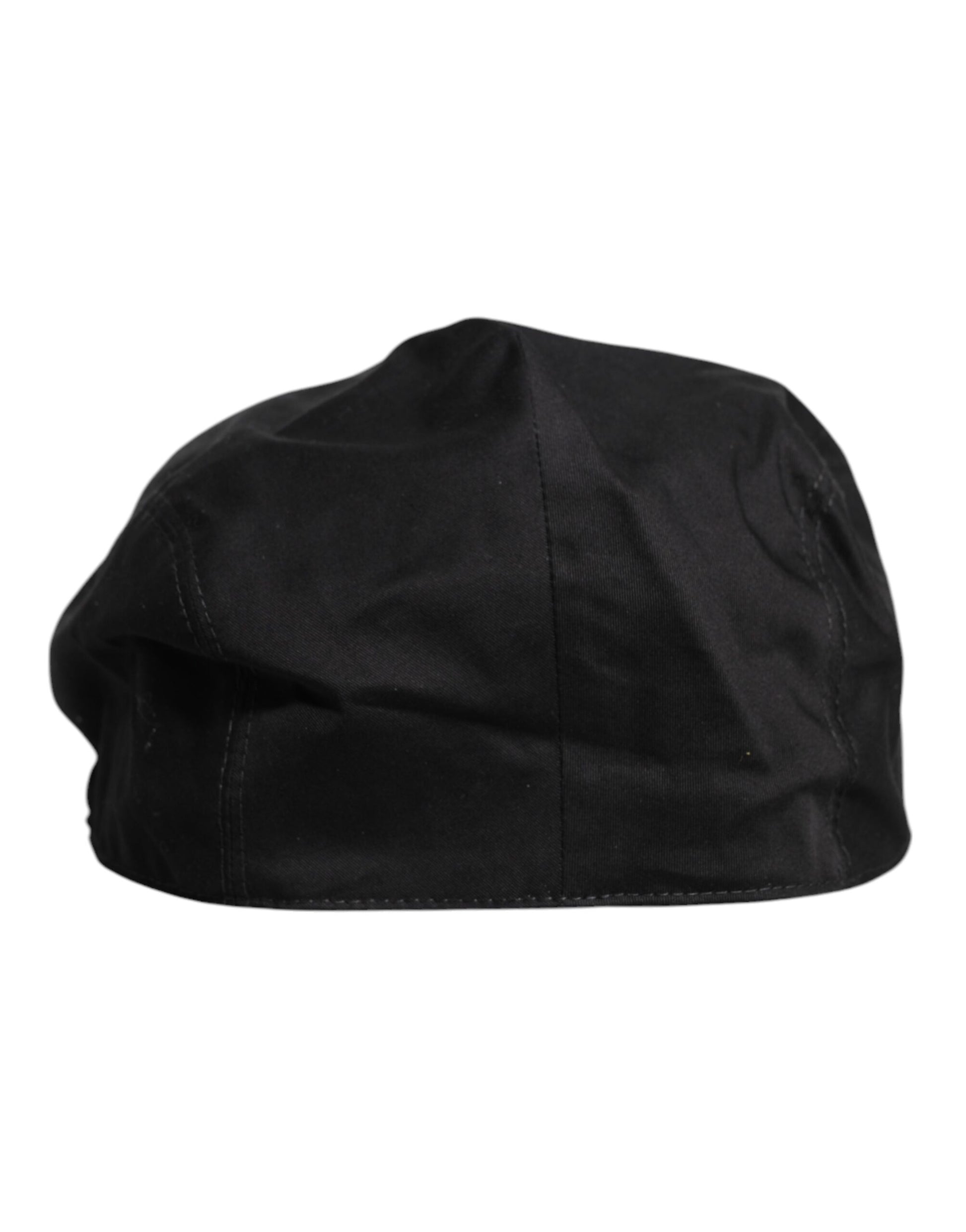 Dolce & Gabbana Black Cotton Newsboy Capello Cabbie Hat Dolce & Gabbana