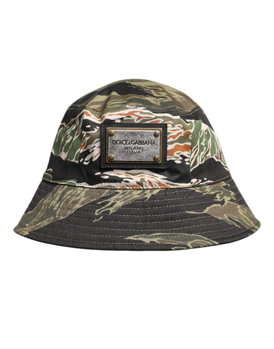 Dolce & Gabbana Multicolor DG Plaque Wide Brim Bucket Hat Dolce & Gabbana