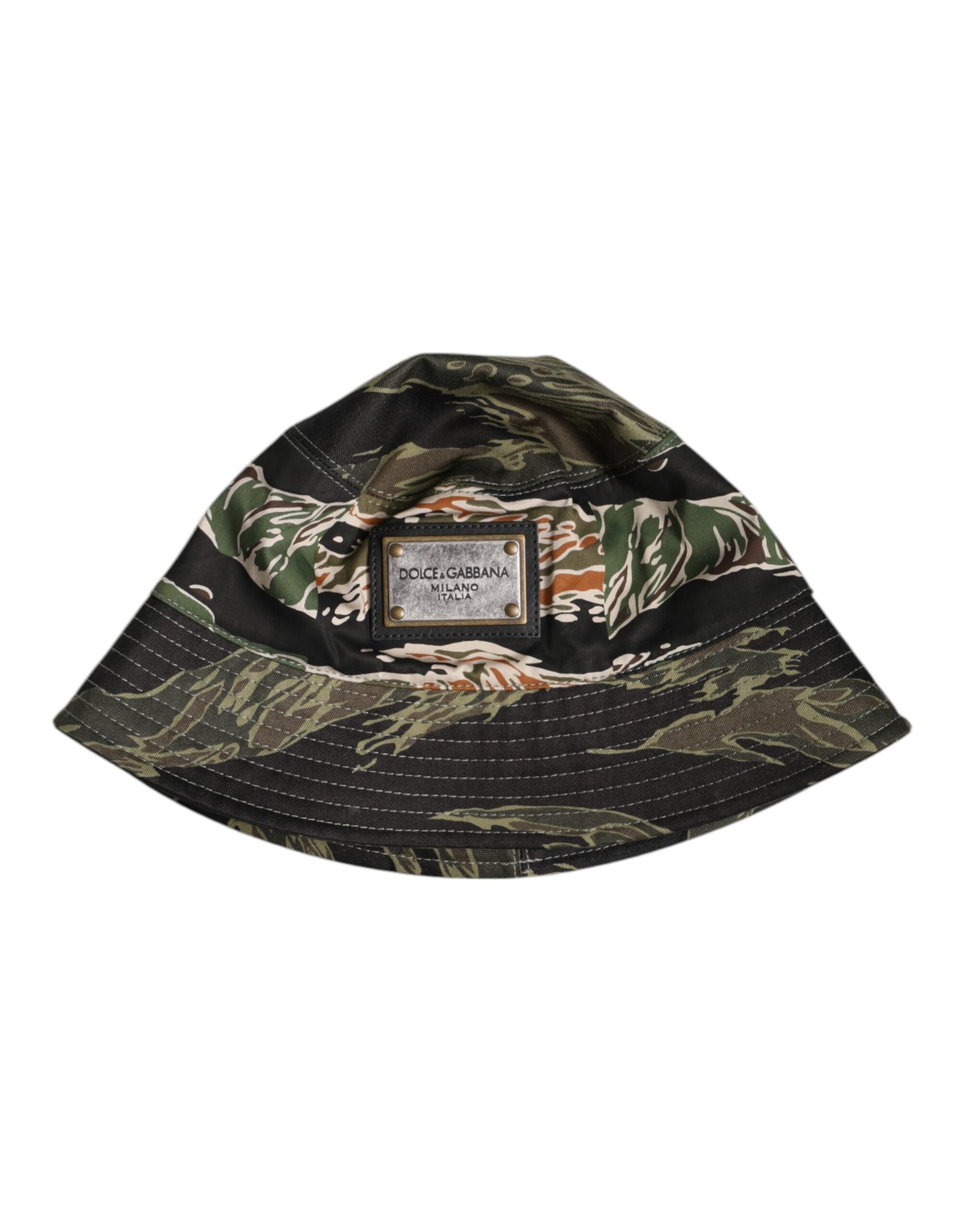 Dolce & Gabbana Multicolor DG Plaque Wide Brim Bucket Hat Dolce & Gabbana