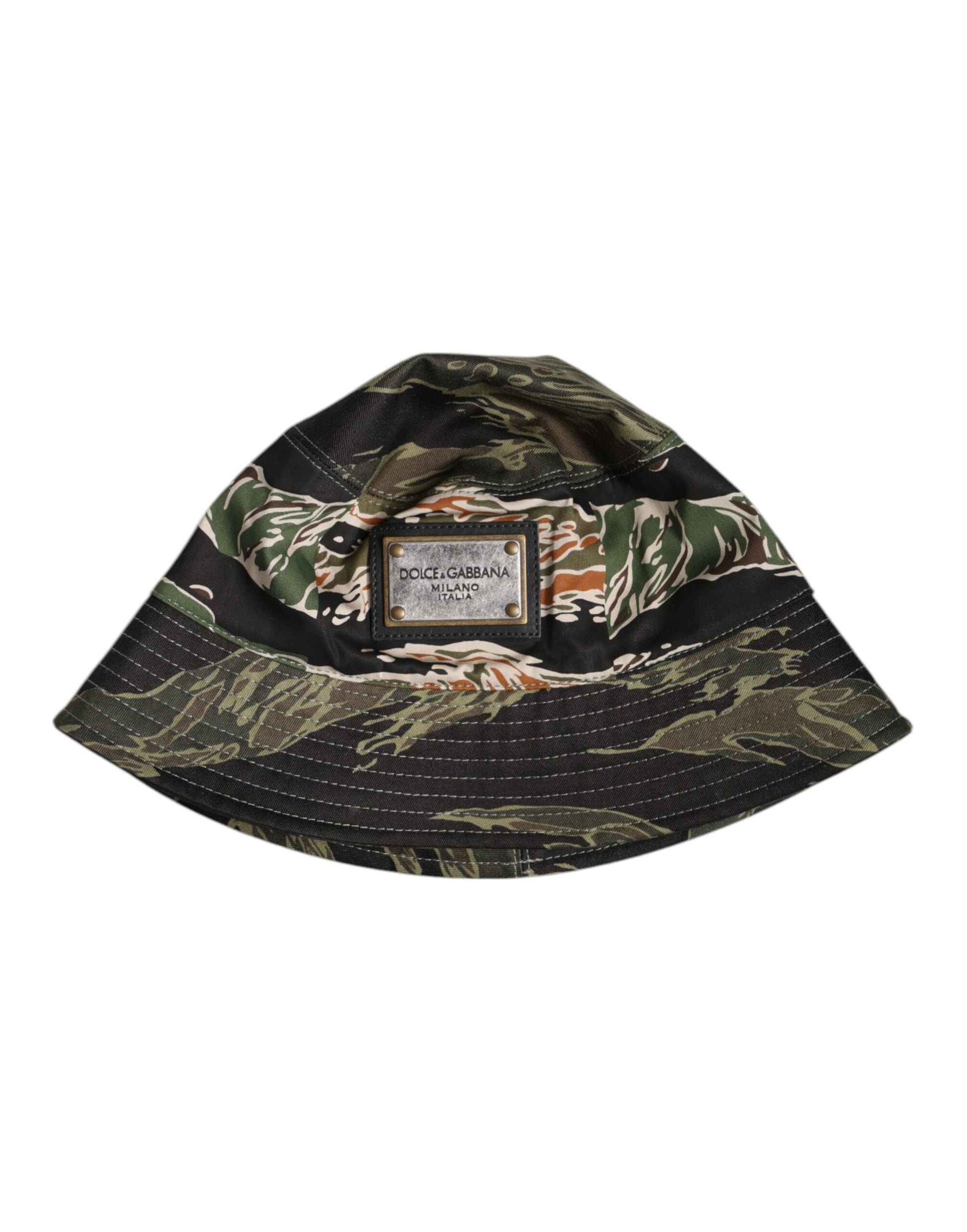 Dolce & Gabbana Multicolor DG Plaque Wide Brim Bucket Hat Dolce & Gabbana