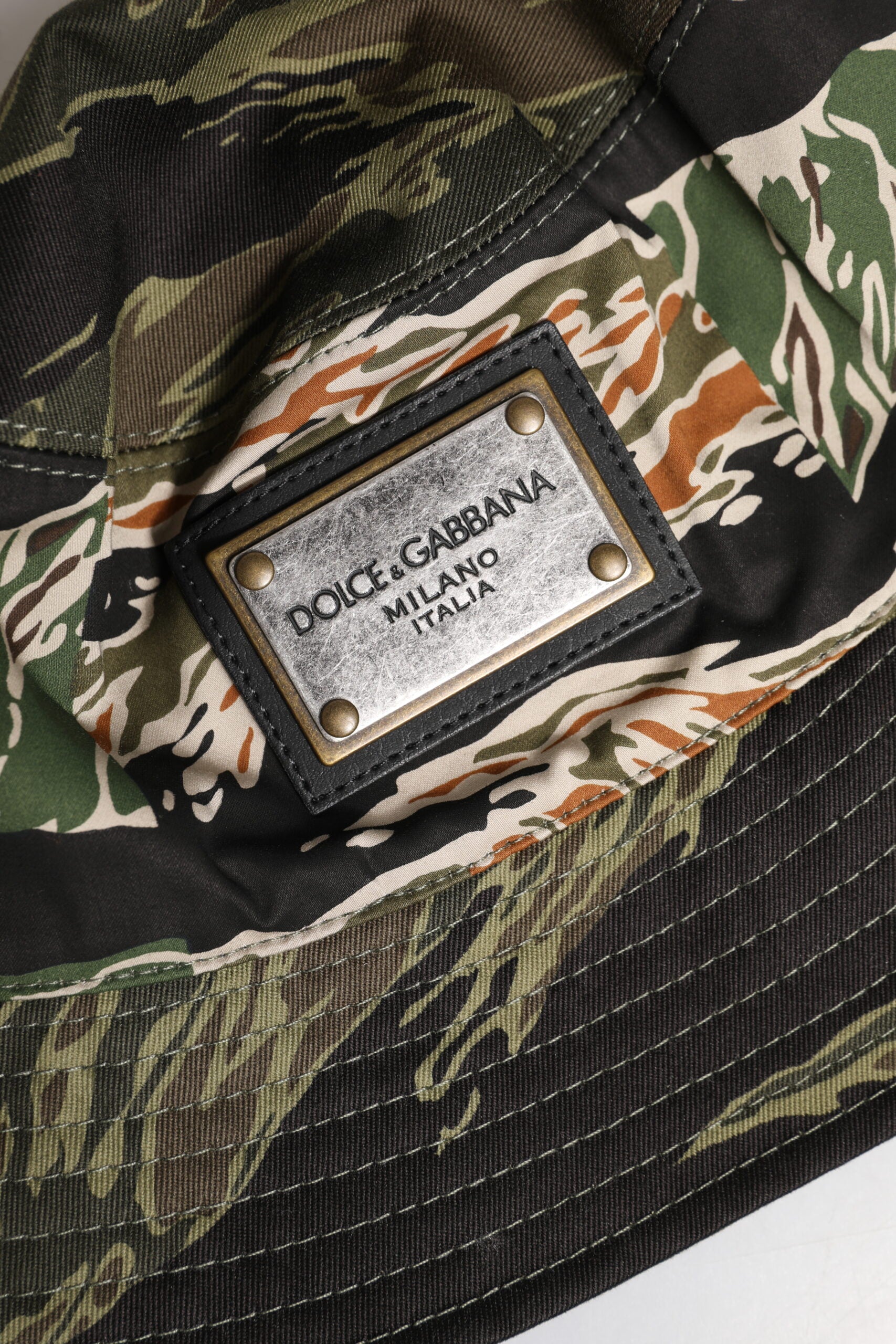 Dolce & Gabbana Multicolor DG Plaque Wide Brim Bucket Hat Dolce & Gabbana