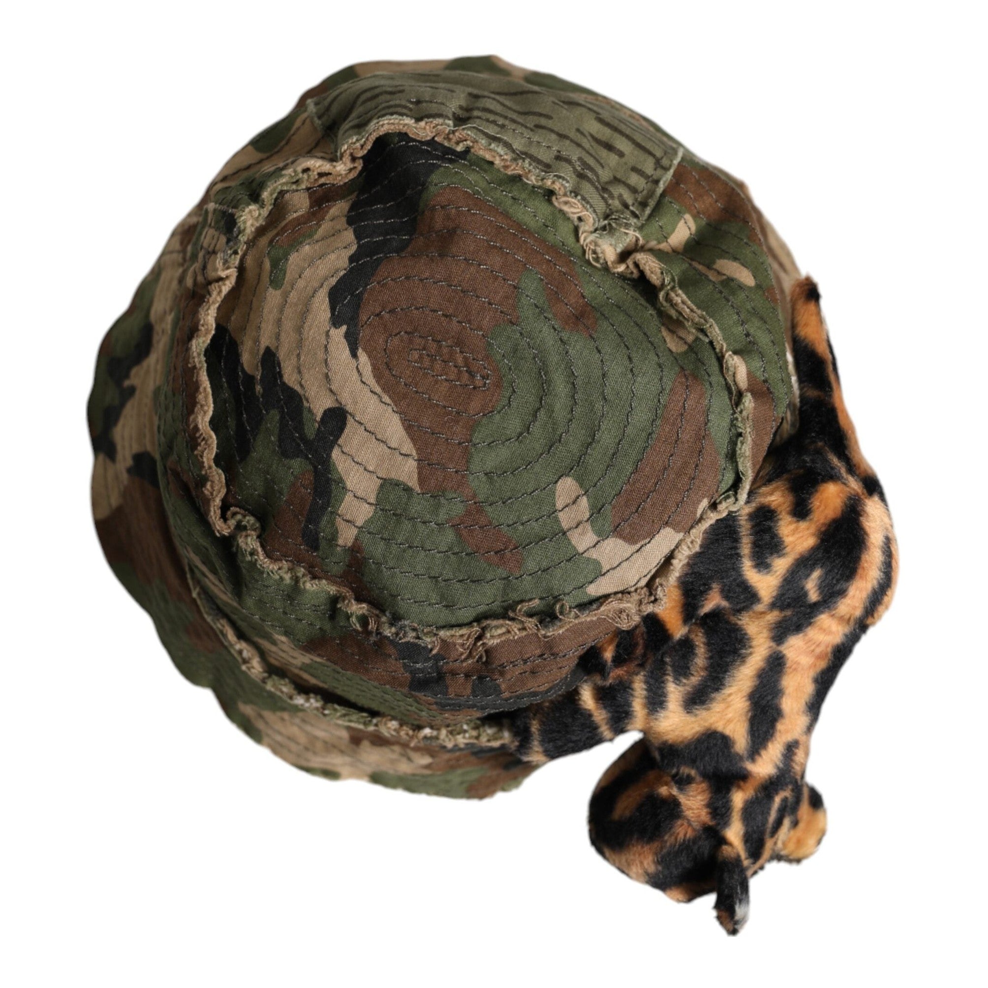 Dolce & Gabbana Multicolor Leopard Embellish Wide Brim Bucket Hat