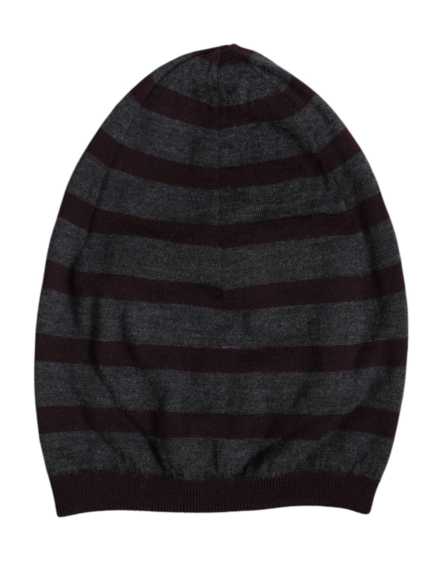 Dolce & Gabbana Gray Striped Wool Knitted Winter Beanie Hat Dolce & Gabbana
