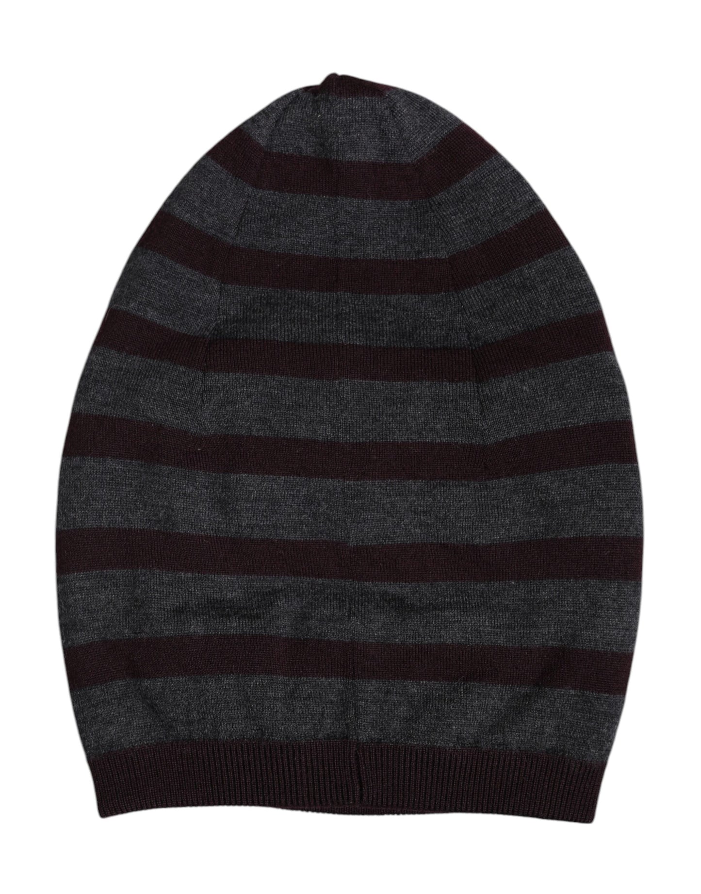 Dolce & Gabbana Gray Striped Wool Knitted Winter Beanie Hat Dolce & Gabbana