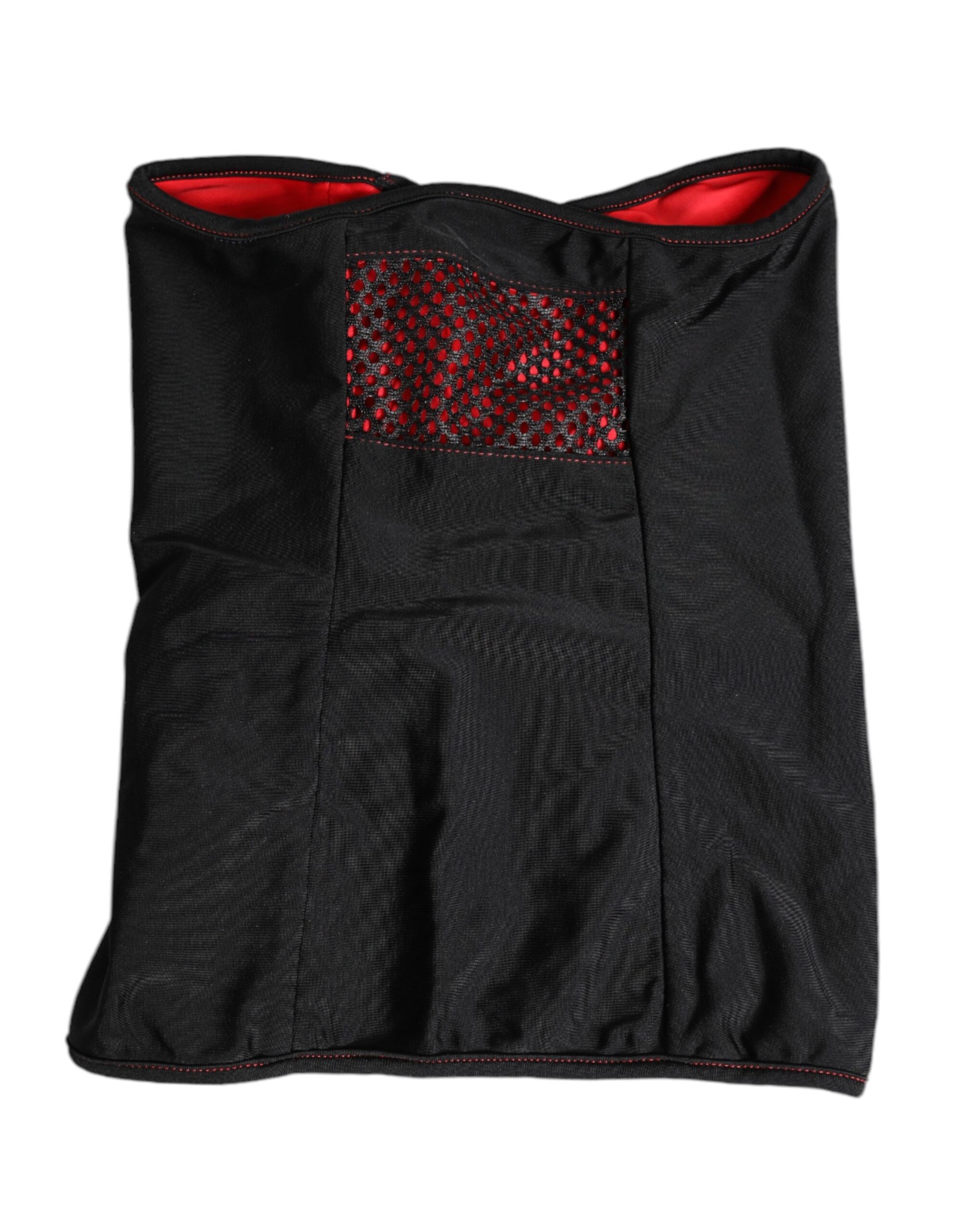 Dolce & Gabbana Black Nylon Knitted Neck Warmer Balaclava Scarf Dolce & Gabbana