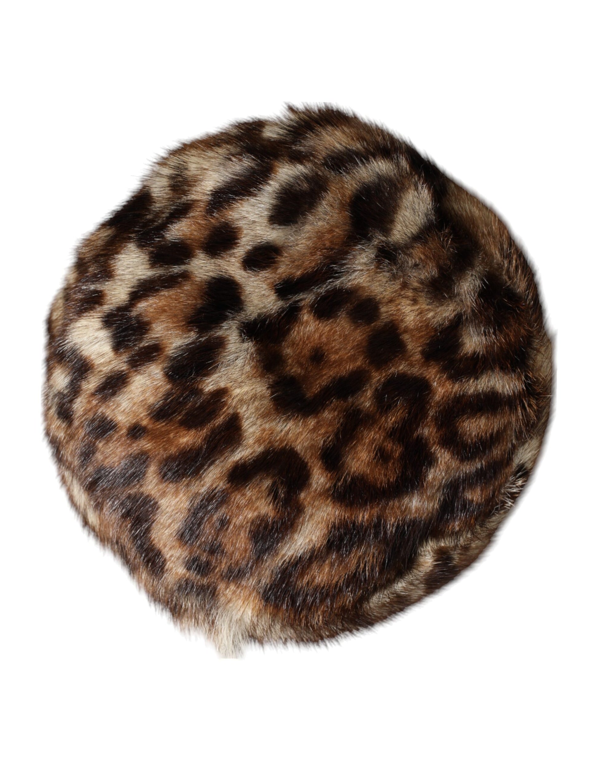 Dolce & Gabbana Brown Leopard Faux Fur Women Bucket Hat Dolce & Gabbana