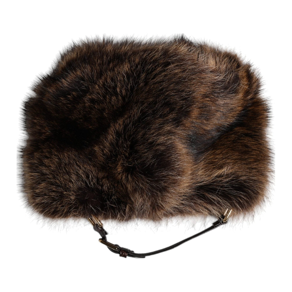 Dolce & Gabbana Brown Fur Women Bucket Hat