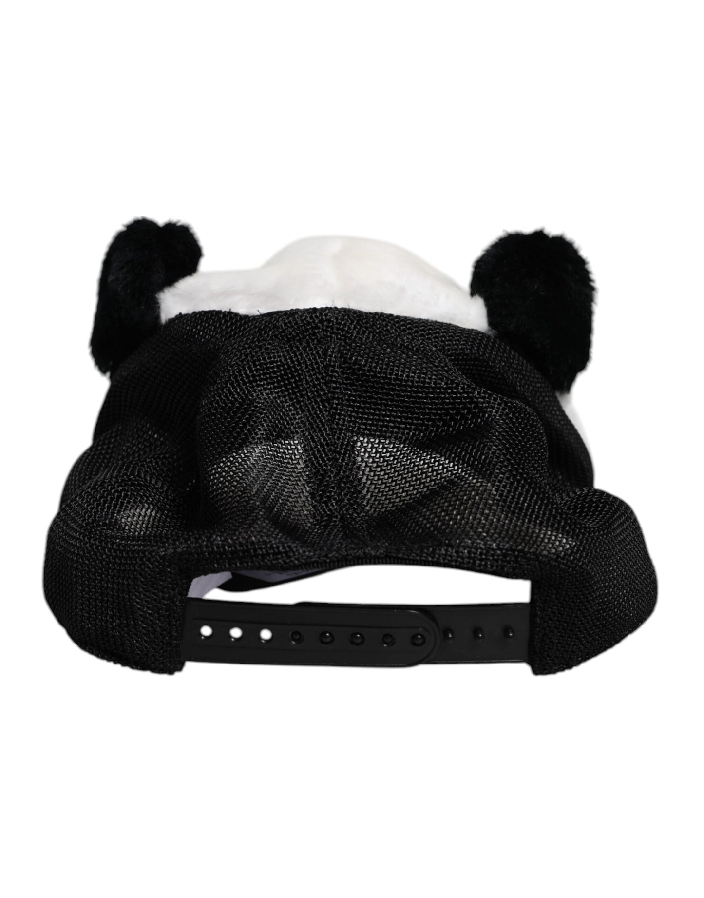Dolce & Gabbana Black White Panda Fur Women Baseball Cap Dolce & Gabbana