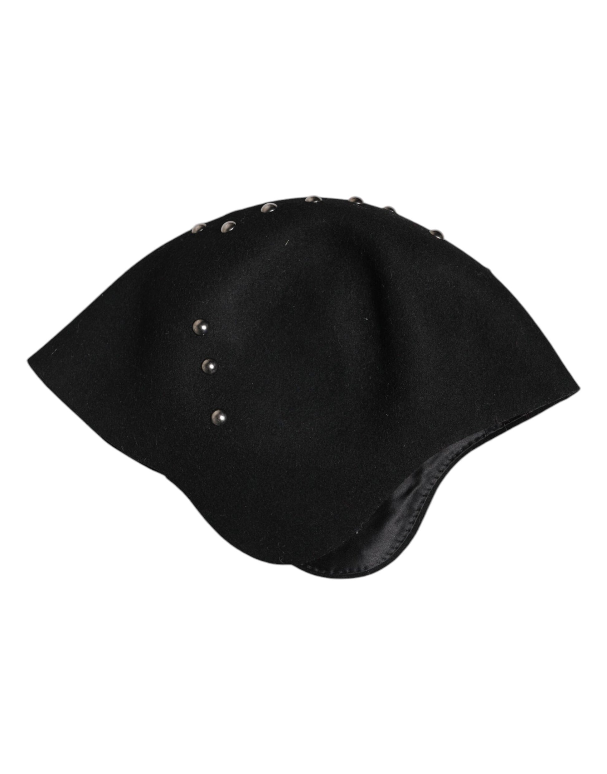 Dolce & Gabbana Black Wool Multicolor Embellished Cloche Hat Dolce & Gabbana