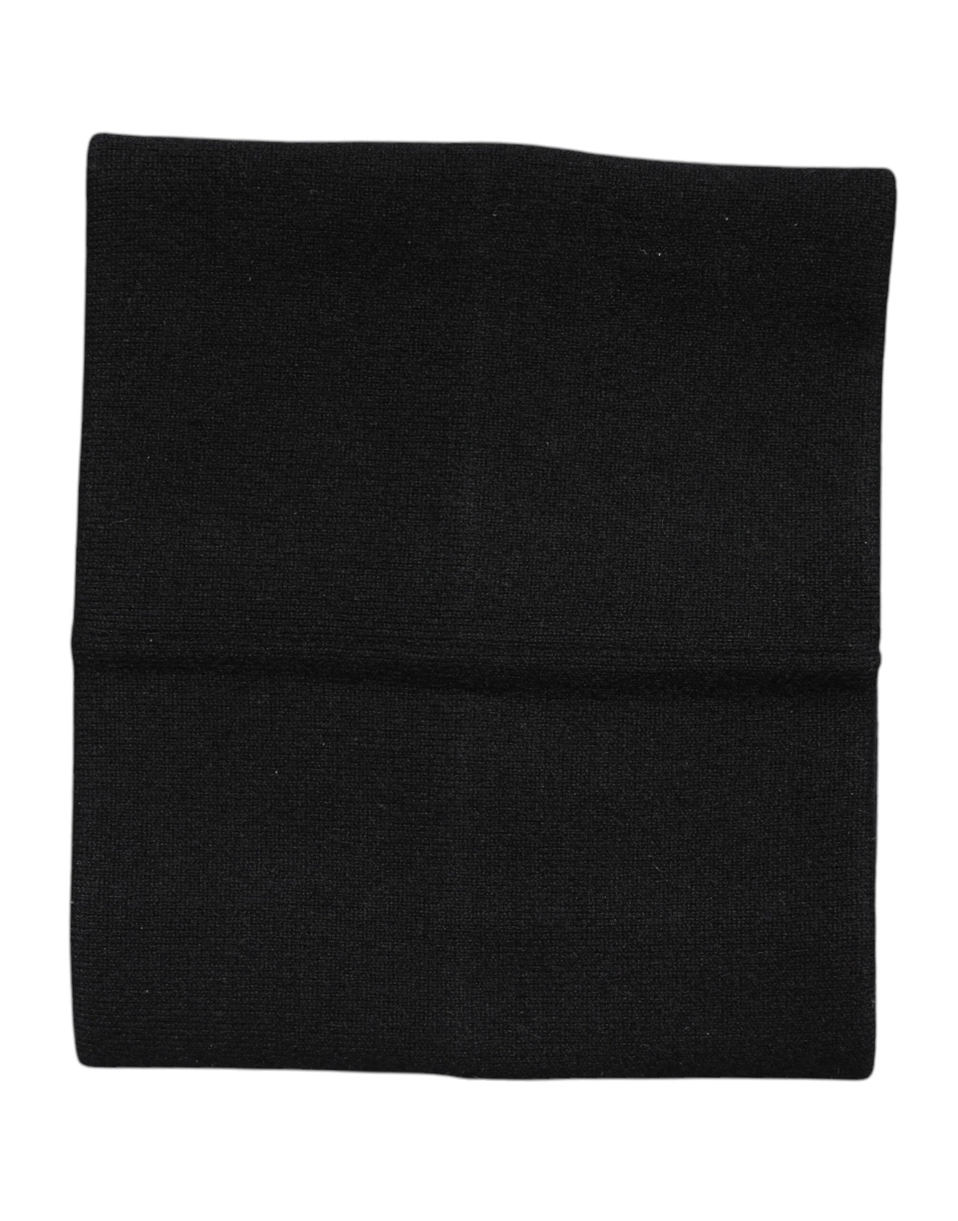 Dolce & Gabbana Black Cashmere Knitted Neck Warmer Foulard Scarf Dolce & Gabbana