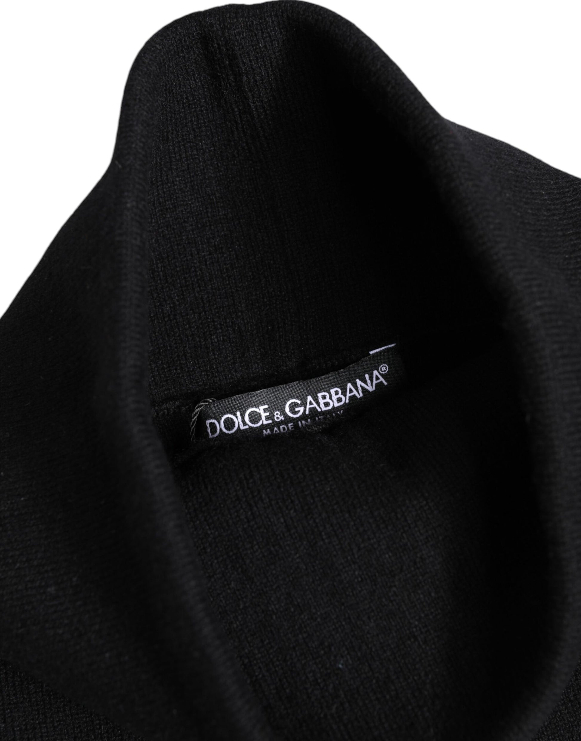 Dolce & Gabbana Black Cashmere Knitted Neck Warmer Foulard Scarf Dolce & Gabbana