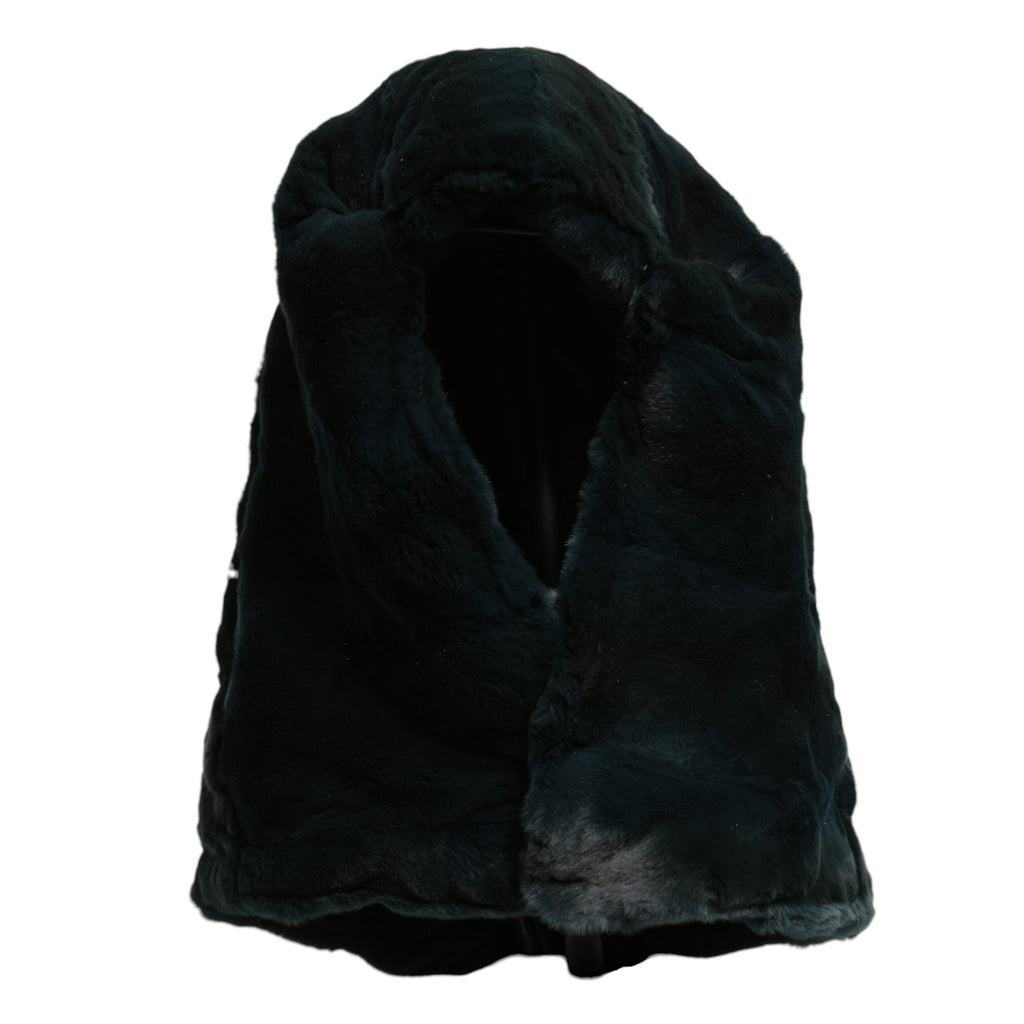 Dolce & Gabbana Black Weasel Fur Womens Beanie Hat