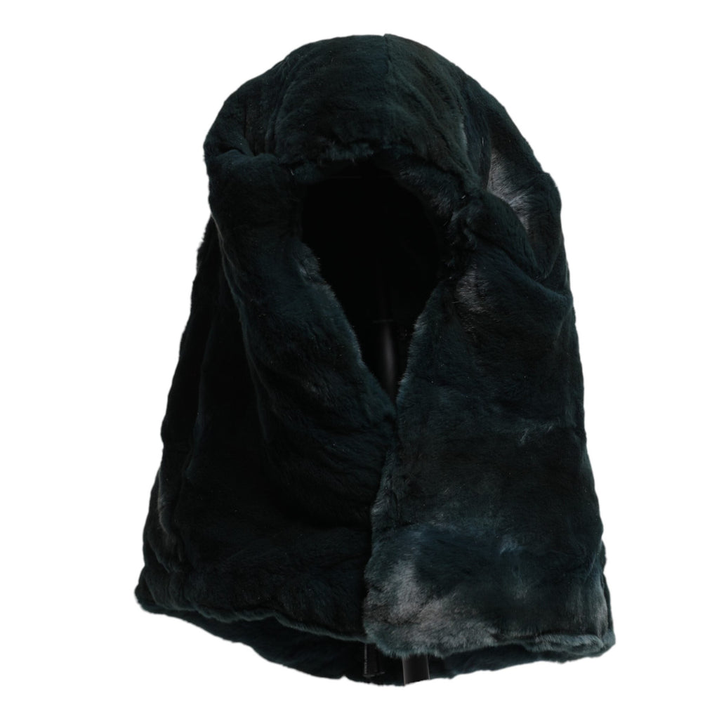 Dolce & Gabbana Black Weasel Fur Womens Beanie Hat