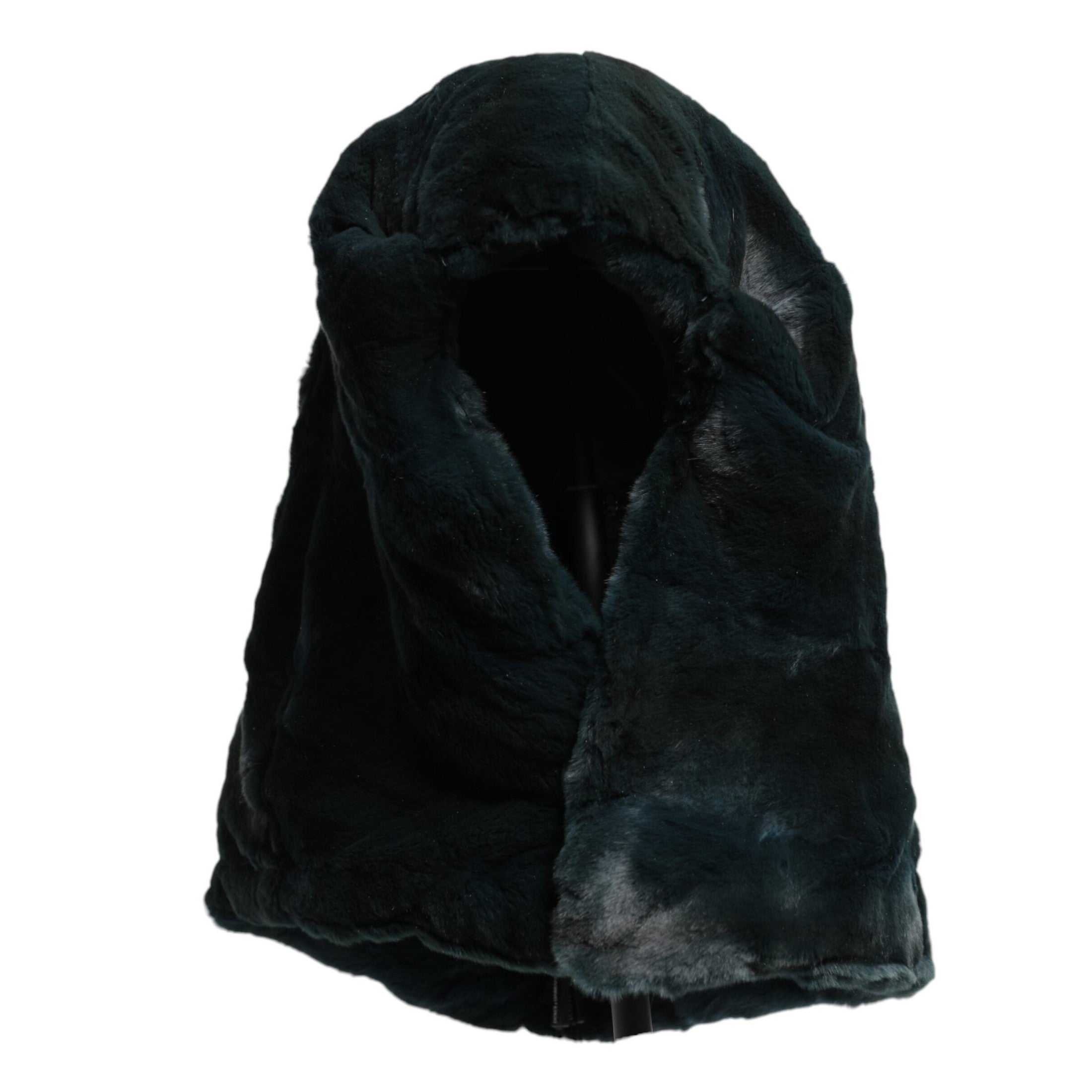 Dolce & Gabbana Black Weasel Fur Womens Beanie Hat