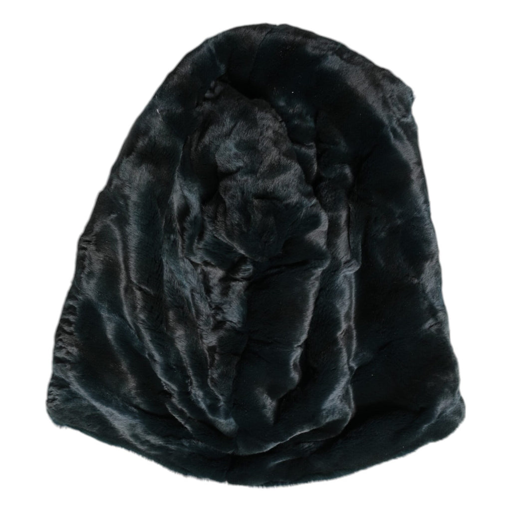 Dolce & Gabbana Black Weasel Fur Womens Beanie Hat