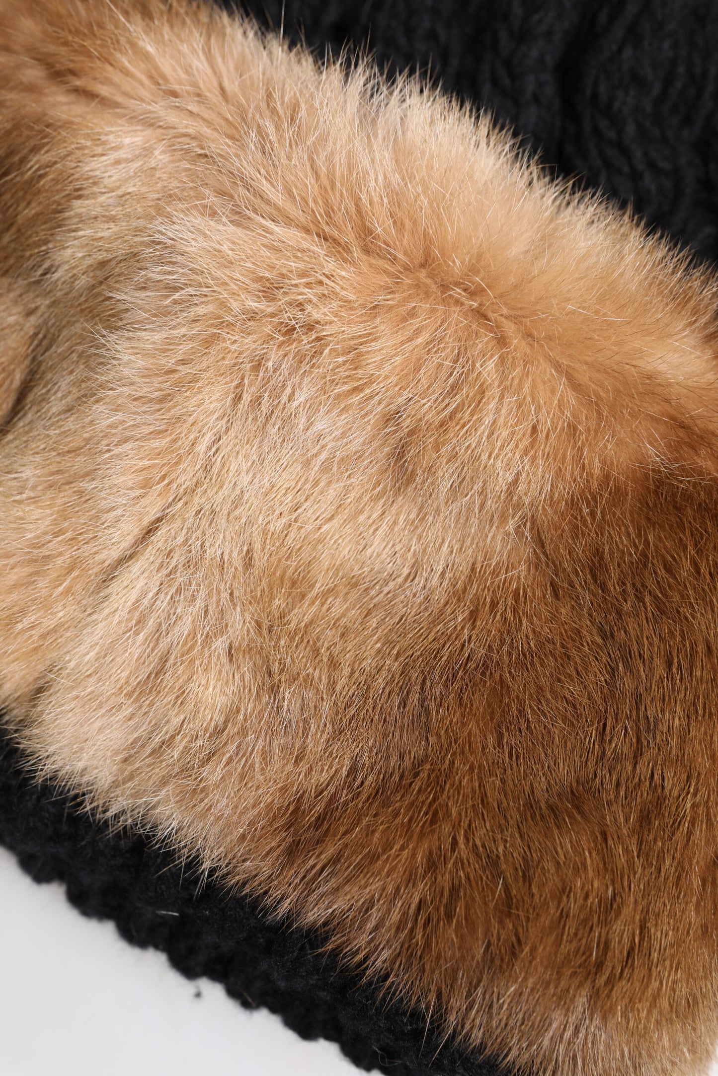 Dolce & Gabbana Black Brown Dyed Rabbit Real Fur Winter Beanie Hat Dolce & Gabbana