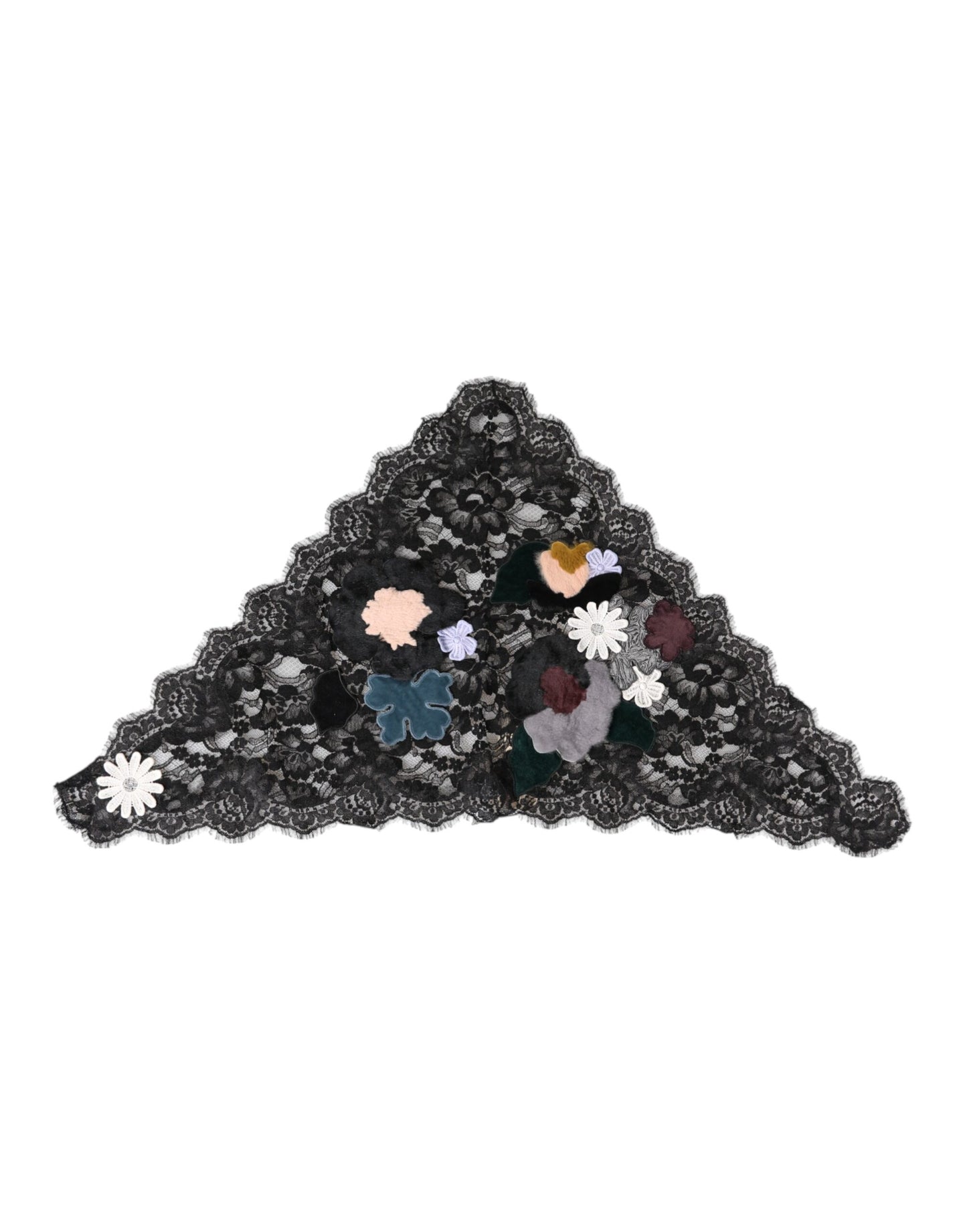 Dolce & Gabbana Black Lace Floral Applique Cotton Veil Hat Dolce & Gabbana